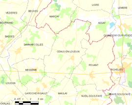 Mapa obce Ceaux-en-Loudun