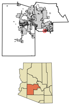 Location in Maricopa County and the state of Arizona