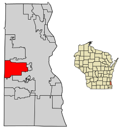 Location of West Allis in Milwaukee County, Wisconsin.