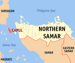 Map of Northern Samar with Capul highlighted