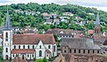 Catholic (left) and Lutheran (right) churches