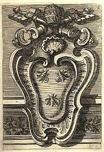 Decorative cartouche designed for the Palazzo Barberini by Filippo Juvarra (1711)