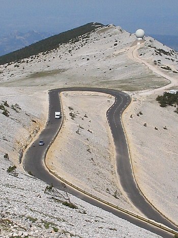 haarspeldbocht op de Mont Ventoux