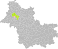 Localisation de la commune dans le canton de Vendôme (Loir-et-Cher).