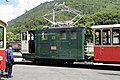 Historische Zahnradlokomotive He 2/2 63 der SPB, ex He 2/2 63 der WAB im Bahnhof Wilderswil, Schweiz, 2010.