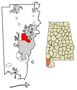 Location in Mobile County, Alabama