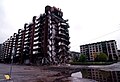 Destroyed residential buildings in Grbavica, 1996