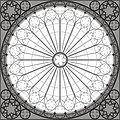 Architectural drawing of the rose window of Strasbourg Cathedral, France