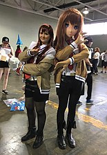 Two people as Kurisu from Stein's Gate, including Justin Bailey Kigurumi