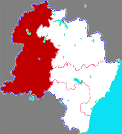 日照市中の莒県の位置