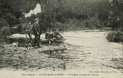 Pêcheurs au niveau de la principale cascade du courant de Sainte-Eulalie