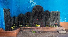 Stone idols preserved inside the temple