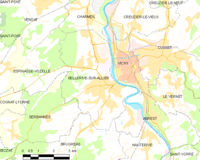 Poziția localității Bellerive-sur-Allier
