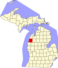 Locatie van Manistee County in Michigan