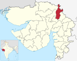 குஜராத் மாநிலத்தில் சபர்கந்தா மாவட்டத்தின் அமைவிடம்
