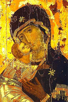 «Владимирская икона Божией Матери», наиболее почитаемый образ Богоматери на Руси. Византия. XII век