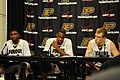 E'Twaun Moore, JaJuan Johnson and Robbie Hummel at press conference (2010-01-23)