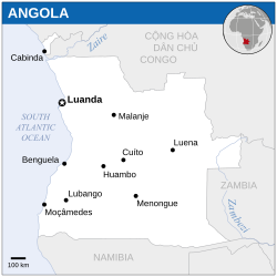 Location of Angola