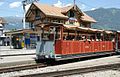 Nach historischen Grundsätzen restaurierter Sommerwagen der Schynige Platte-Bahn