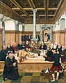 La Última Cena, de Lucas Cranach el Joven, 1565 (representa a los apóstoles con los rostros de los principales líderes de la Reforma protestante, y al elector de Sajonia en posición orante).