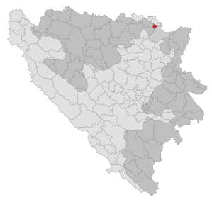 Lage der Gemeinde Donji Žabar in Bosnien und Herzegowina (anklickbare Karte)