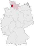 Localização de Dithmarschen na Alemanha