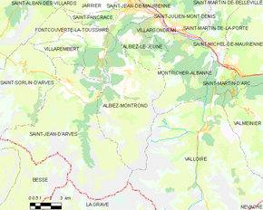 Poziția localității Albiez-Montrond