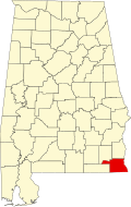 Map of Alabama highlighting Houston County