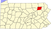 State map highlighting Wyoming County