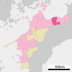 Location of Niihama in Ehime Prefecture