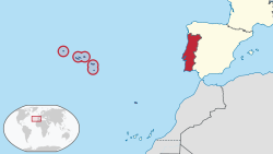 アゾレス諸島の位置
