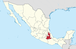 普埃布拉州在墨西哥的位置