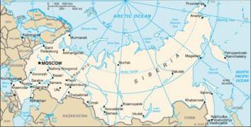 En un mapa de Rusia