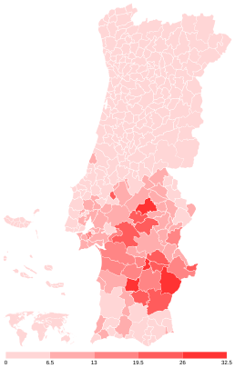 Share of the Unitary Democratic Coalition (CDU) by municipality