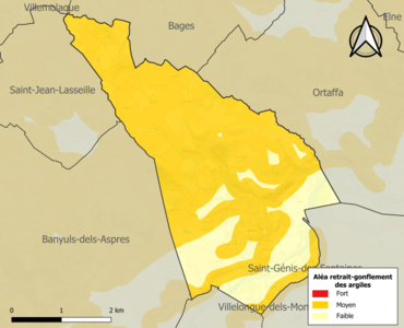 Carte des zones d'aléa retrait-gonflement des argiles.