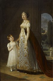 Carolina Bonaparte con la figlia Letizia (1807). Castello di Versailles, Versailles