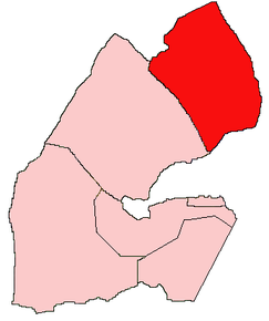 Harta provinciei Obock în cadrul statului Djibouti