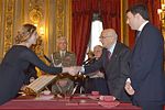 Marianna Madia och Italiens president Giorgio Napolitano och premiärminister Matteo Renzi.