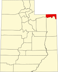 Locatie van Daggett County in Utah