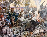 В. М. Васнецов. Отдых великого князя Владимира Мономаха после охоты, 1848.