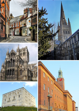 Een collage van Norwich