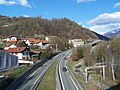 La route nationale 90 à Aime (Savoie).