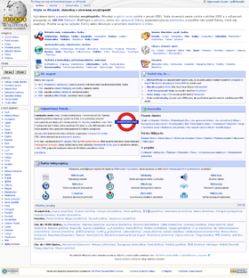 Slovak Wikipedia Main Page on 28 August 2008