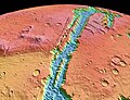 Valles Marineris. Imagem do NASA World Wind.