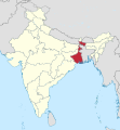 Lage des indischen Bundesstaates Westbengalen