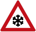 traffic sign – – Verkehrszeichen 113 für Schnee- oder Eisglätte (Deutschland)