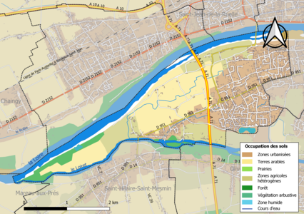 Carte des infrastructures et de l'occupation des sols de la commune en 2018 (CLC).