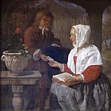 A Girl Receiving a Letter ハブリエル・メツー 1658