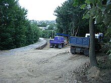 Awarua Street Station is entirely overhauled during maintenance to extend the platform to six carriage length, as seen from the northern end of the station