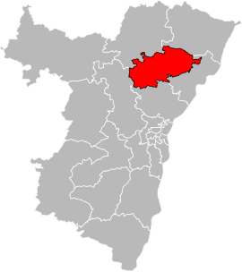 Situation of the canton of Haguenau in the department of Bas-Rhin